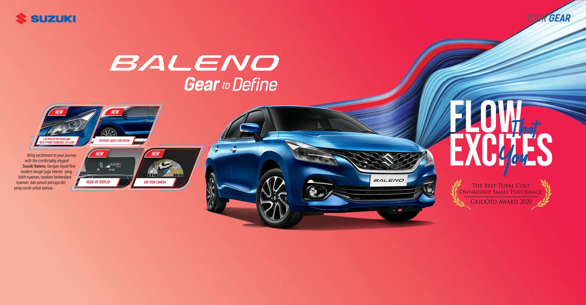 Hadirkan kegembiraan dalam perjalanan Anda dengan Suzuki Baleno yang nyaman dan elegan.Dengan aliran cair desain modern juga interior yang lebih nyaman,rasakan berkendara nyaman dan penuh percaya diri yang cocok untuk semua. Hadirkan kegembiraan dalam perjalanan Anda dengan Suzuki Baleno yang nyaman dan elegan.Dengan aliran cair desain modern juga interior yang lebih nyaman,rasakan berkendara nyaman dan penuh percaya diri yang cocok untuk semua.
